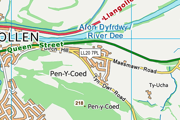 LL20 7PL map - OS VectorMap District (Ordnance Survey)