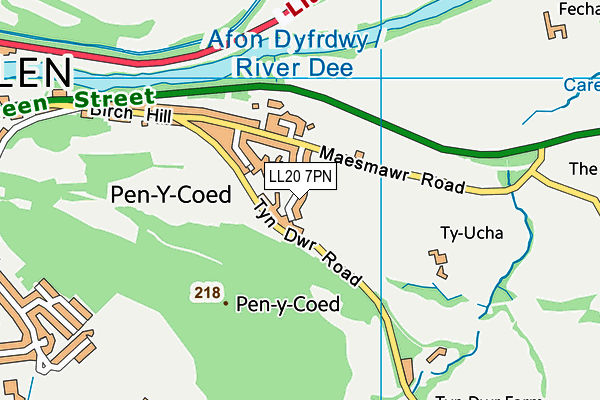 LL20 7PN map - OS VectorMap District (Ordnance Survey)