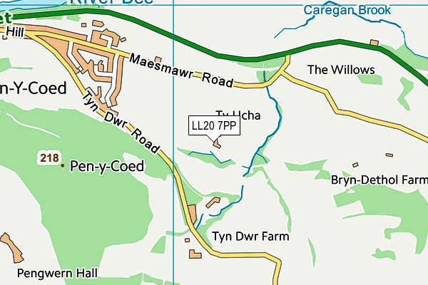 LL20 7PP map - OS VectorMap District (Ordnance Survey)