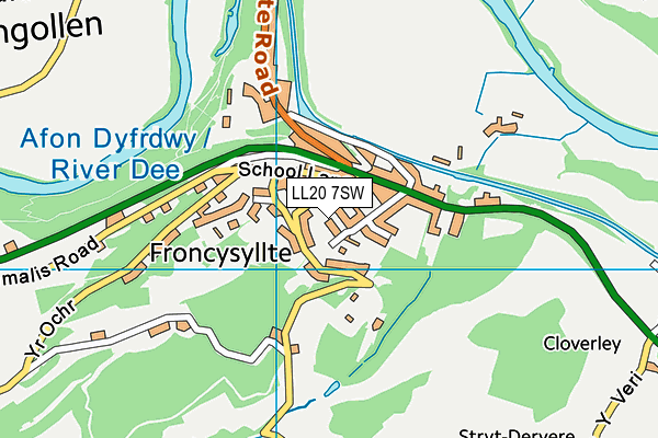 LL20 7SW map - OS VectorMap District (Ordnance Survey)