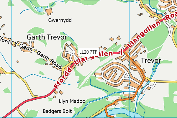 LL20 7TF map - OS VectorMap District (Ordnance Survey)