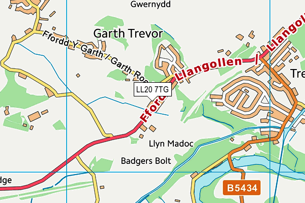 LL20 7TG map - OS VectorMap District (Ordnance Survey)