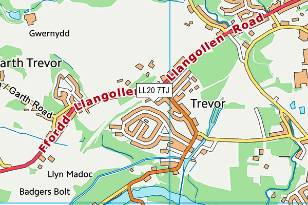 LL20 7TJ map - OS VectorMap District (Ordnance Survey)