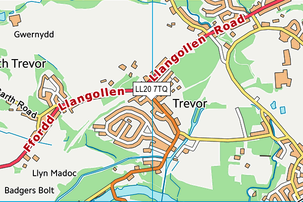 LL20 7TQ map - OS VectorMap District (Ordnance Survey)