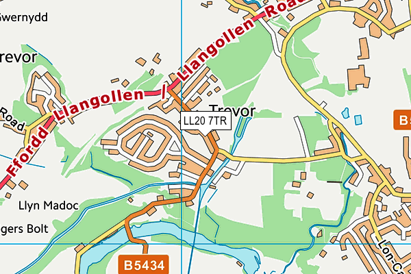 LL20 7TR map - OS VectorMap District (Ordnance Survey)