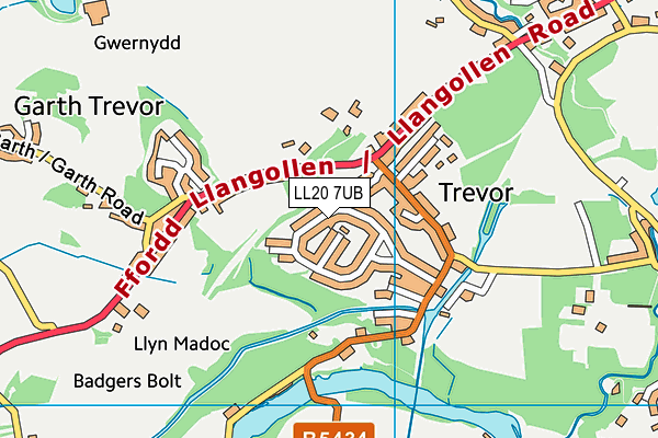 LL20 7UB map - OS VectorMap District (Ordnance Survey)