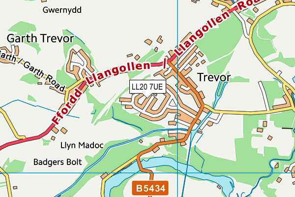 LL20 7UE map - OS VectorMap District (Ordnance Survey)