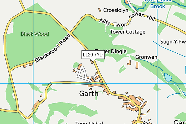 LL20 7YD map - OS VectorMap District (Ordnance Survey)