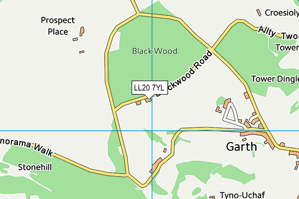 LL20 7YL map - OS VectorMap District (Ordnance Survey)