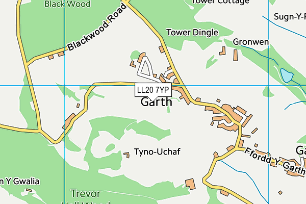 LL20 7YP map - OS VectorMap District (Ordnance Survey)