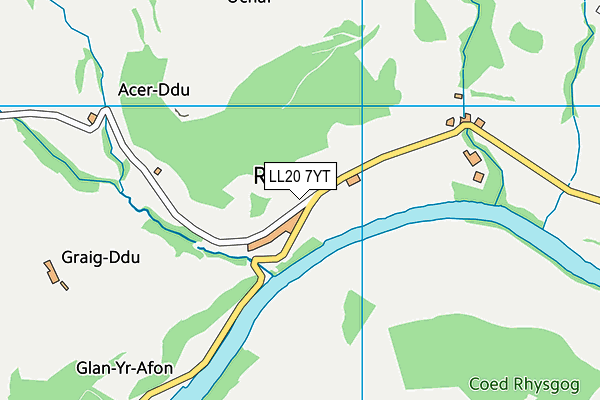 LL20 7YT map - OS VectorMap District (Ordnance Survey)