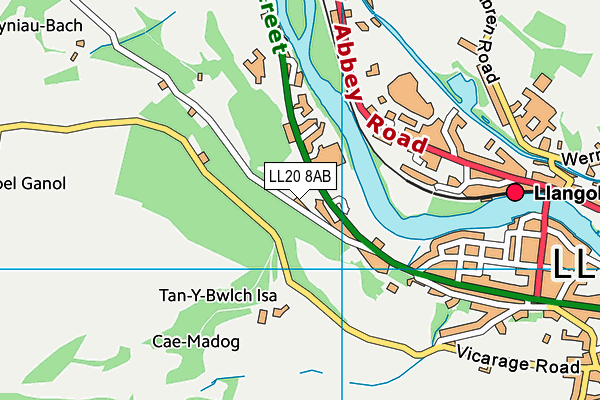 LL20 8AB map - OS VectorMap District (Ordnance Survey)