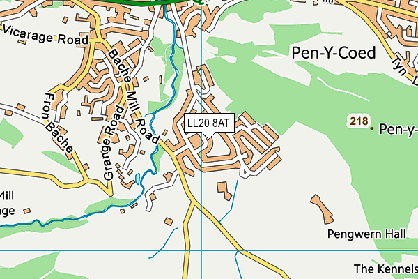 LL20 8AT map - OS VectorMap District (Ordnance Survey)