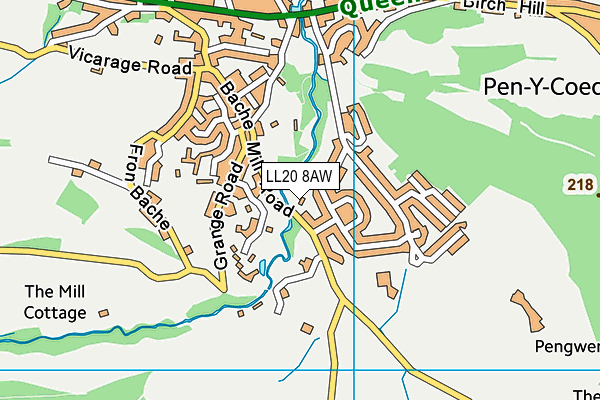 LL20 8AW map - OS VectorMap District (Ordnance Survey)