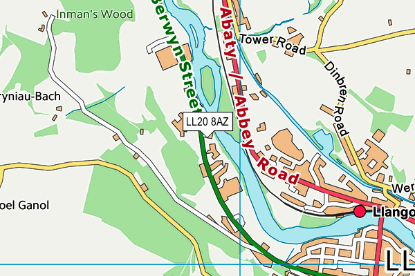 LL20 8AZ map - OS VectorMap District (Ordnance Survey)