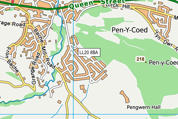 LL20 8BA map - OS VectorMap District (Ordnance Survey)