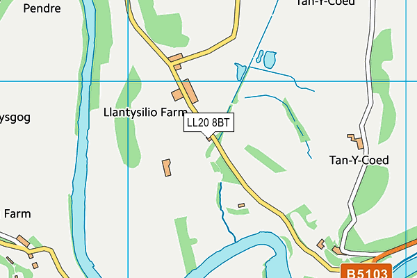 LL20 8BT map - OS VectorMap District (Ordnance Survey)