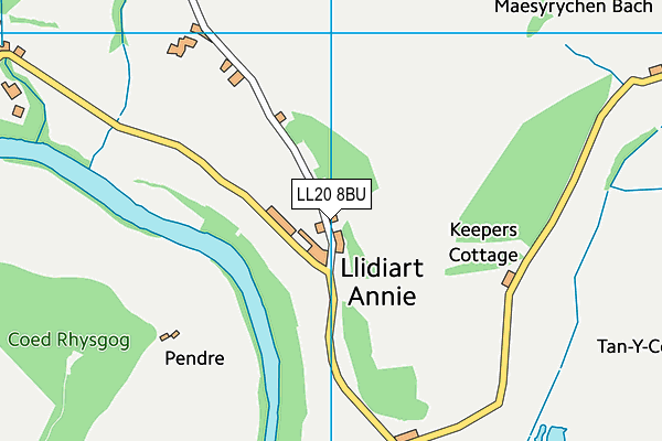 LL20 8BU map - OS VectorMap District (Ordnance Survey)