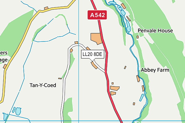 LL20 8DE map - OS VectorMap District (Ordnance Survey)