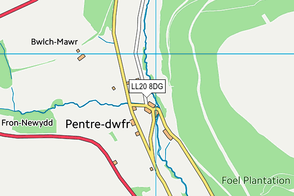 LL20 8DG map - OS VectorMap District (Ordnance Survey)