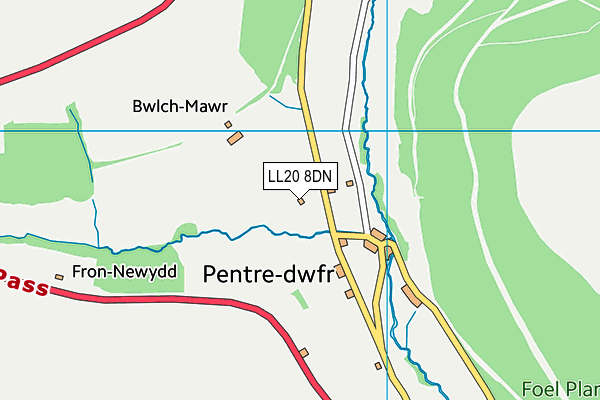 LL20 8DN map - OS VectorMap District (Ordnance Survey)