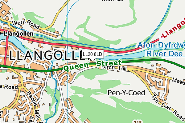 LL20 8LD map - OS VectorMap District (Ordnance Survey)