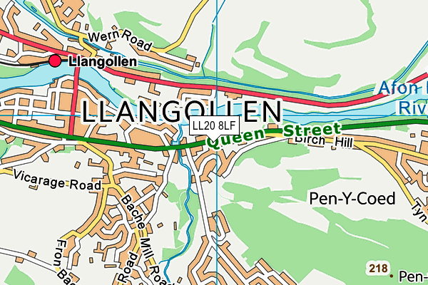 LL20 8LF map - OS VectorMap District (Ordnance Survey)