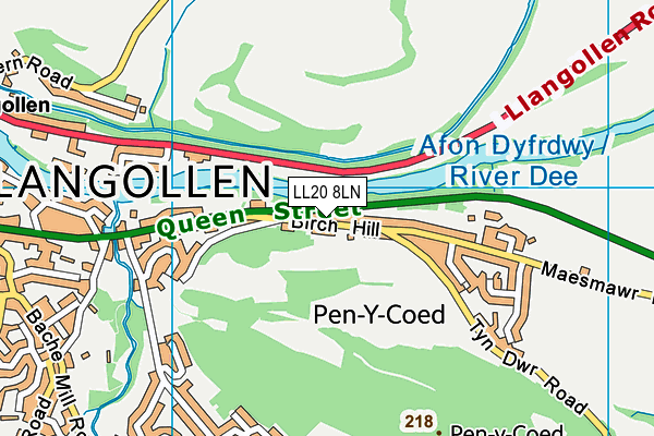 LL20 8LN map - OS VectorMap District (Ordnance Survey)