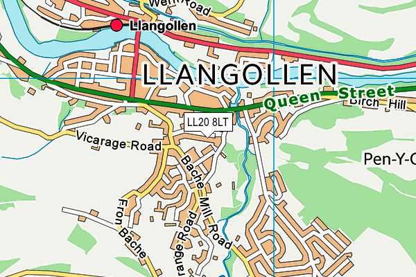 LL20 8LT map - OS VectorMap District (Ordnance Survey)
