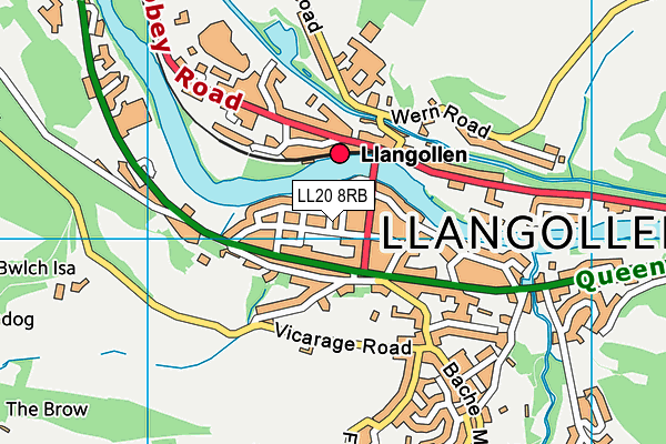 Map of LLANGOLLEN DAY NURSERY LIMITED at district scale