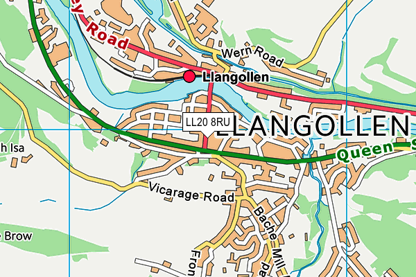 Map of TOP CUT BARBER LLANGOLLEN LTD at district scale