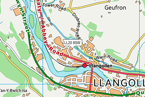 LL20 8SW map - OS VectorMap District (Ordnance Survey)