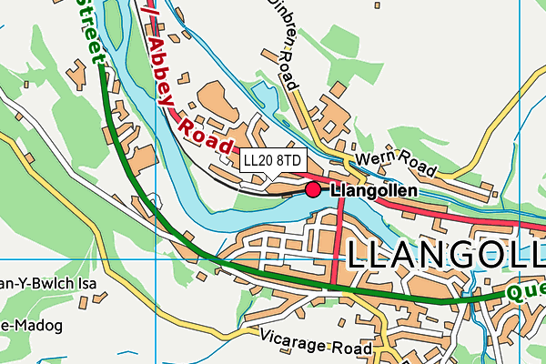 LL20 8TD map - OS VectorMap District (Ordnance Survey)