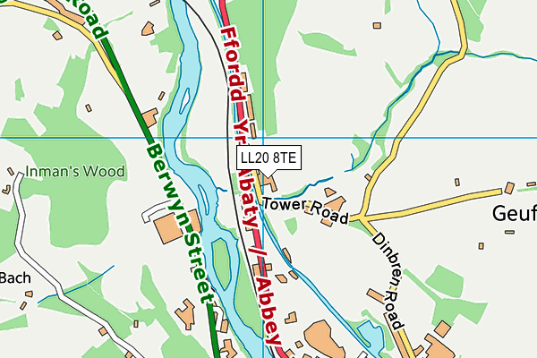 LL20 8TE map - OS VectorMap District (Ordnance Survey)