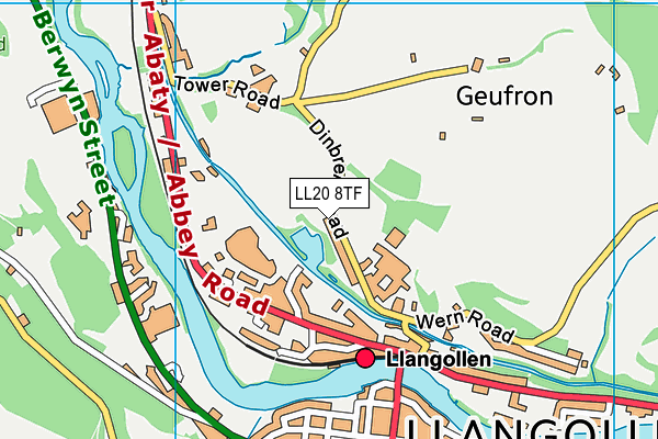 LL20 8TF map - OS VectorMap District (Ordnance Survey)