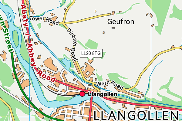 Ysgol Dinas Bran map (LL20 8TG) - OS VectorMap District (Ordnance Survey)
