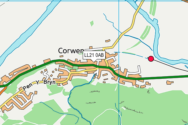 LL21 0AB map - OS VectorMap District (Ordnance Survey)