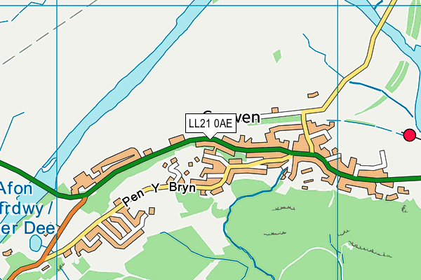 LL21 0AE map - OS VectorMap District (Ordnance Survey)