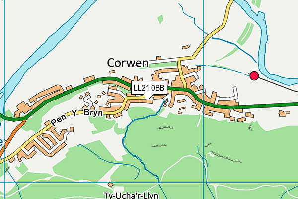 LL21 0BB map - OS VectorMap District (Ordnance Survey)