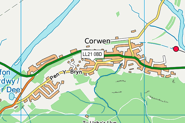 LL21 0BD map - OS VectorMap District (Ordnance Survey)