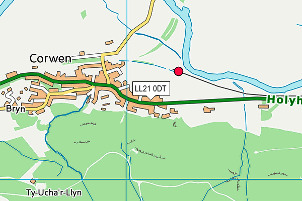 LL21 0DT map - OS VectorMap District (Ordnance Survey)