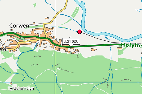 LL21 0DU map - OS VectorMap District (Ordnance Survey)