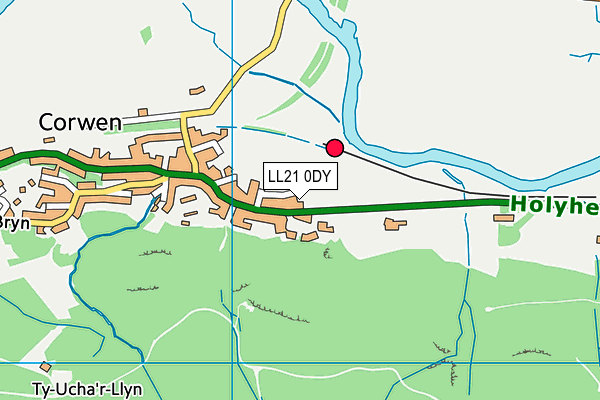 LL21 0DY map - OS VectorMap District (Ordnance Survey)