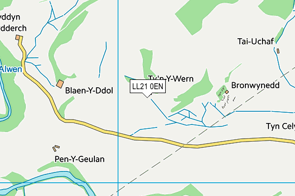 LL21 0EN map - OS VectorMap District (Ordnance Survey)