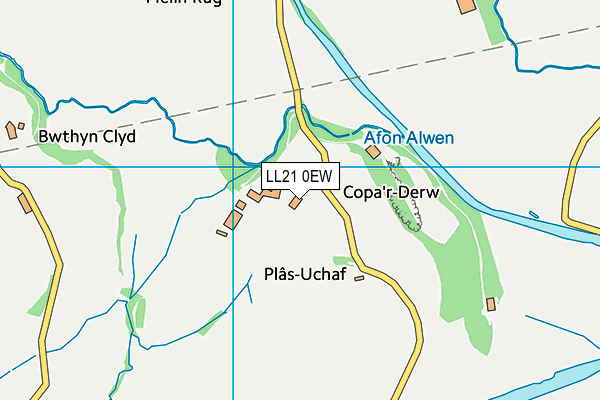 LL21 0EW map - OS VectorMap District (Ordnance Survey)