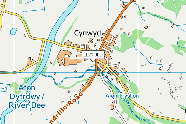 LL21 0LD map - OS VectorMap District (Ordnance Survey)