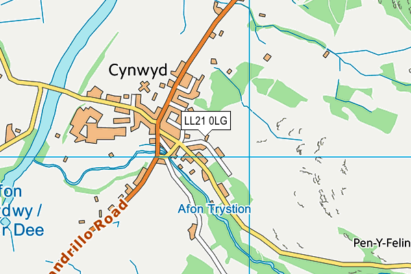 Ysgol Bro Dyfrdwy map (LL21 0LG) - OS VectorMap District (Ordnance Survey)
