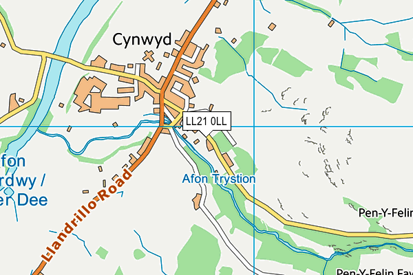 LL21 0LL map - OS VectorMap District (Ordnance Survey)