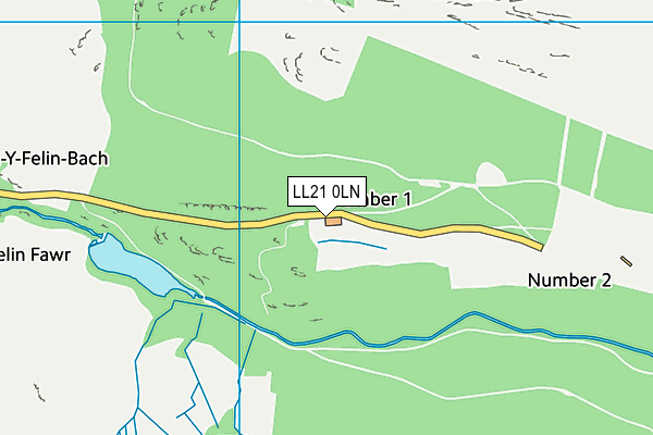 LL21 0LN map - OS VectorMap District (Ordnance Survey)