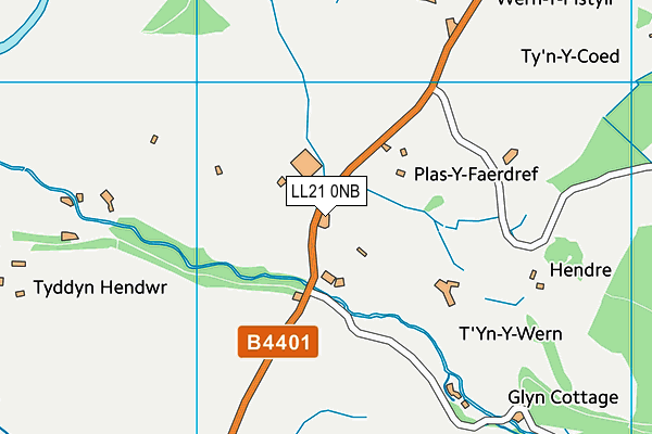 LL21 0NB map - OS VectorMap District (Ordnance Survey)